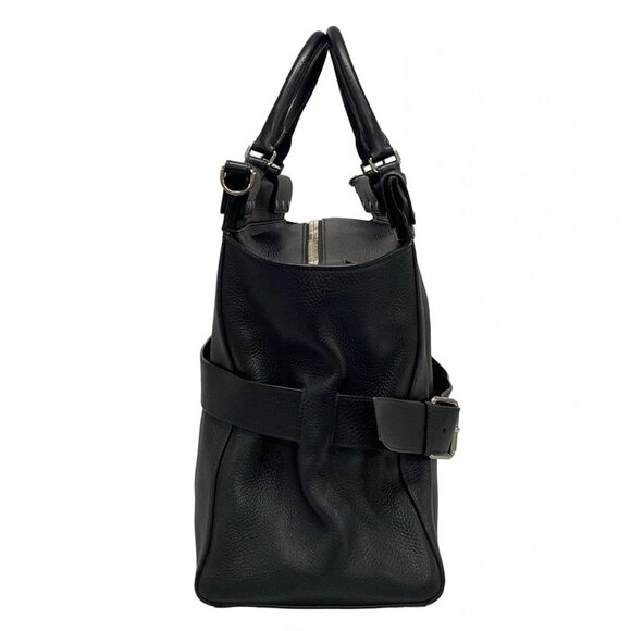 Auth BALENCIAGA waist large shopper bag 702082 Black Leather Handbag - Picture 3 of 16